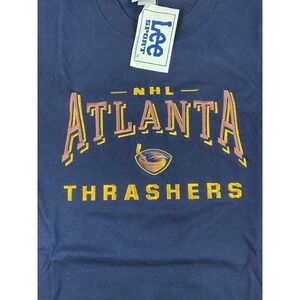 Vintage NHL Atlanta Thrashers‎ Lee Sport Embroidered Logo Shirt Blue Large Y2K